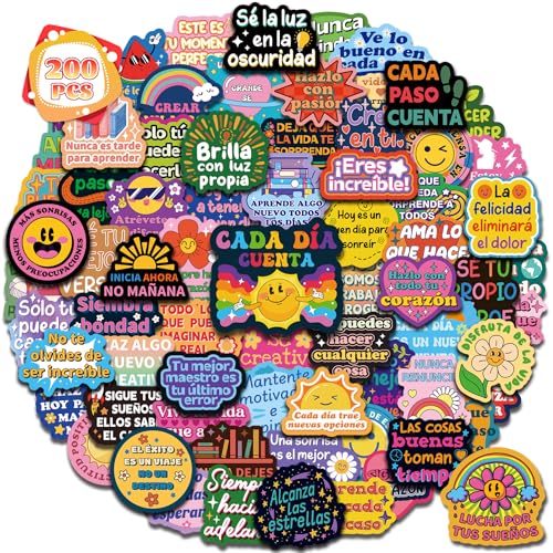 200 Spanish Motivational Stickers - Save 50% with Code - Image 1
