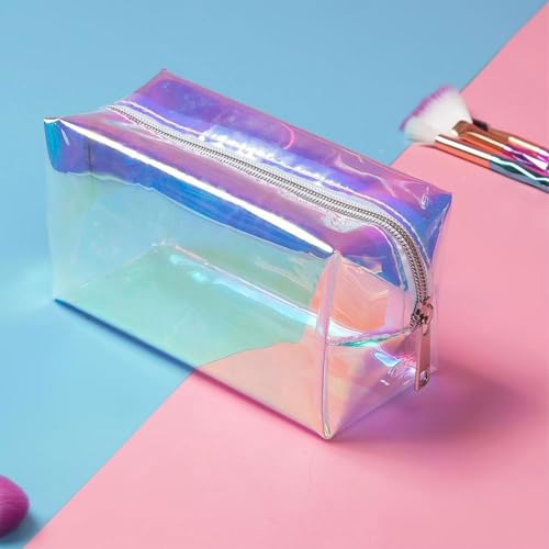 50% Off Rainbow Holographic Makeup Bag – Clear TPU Pouch - Image 4