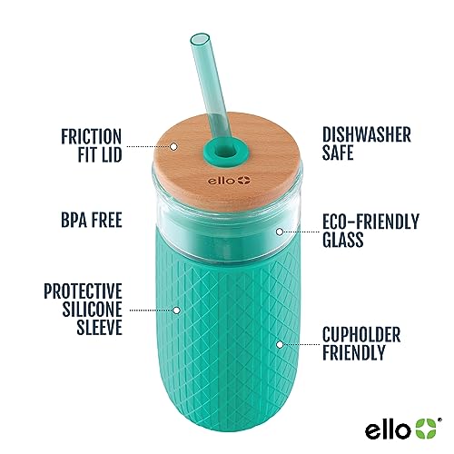 31% Off Ello 18oz Glass Tumbler with Straw & Bamboo Lid - Image 2