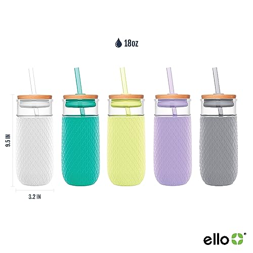 31% Off Ello 18oz Glass Tumbler with Straw & Bamboo Lid - Image 3