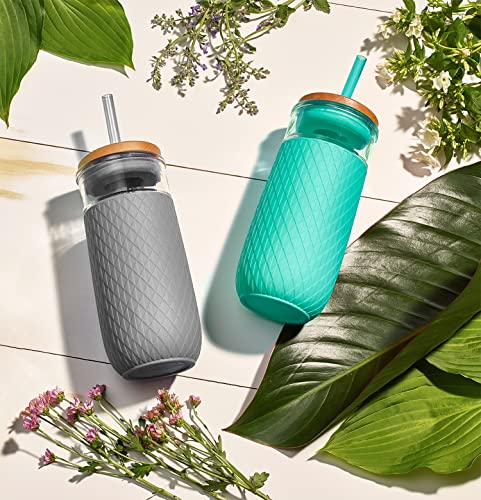 31% Off Ello 18oz Glass Tumbler with Straw & Bamboo Lid - Image 5