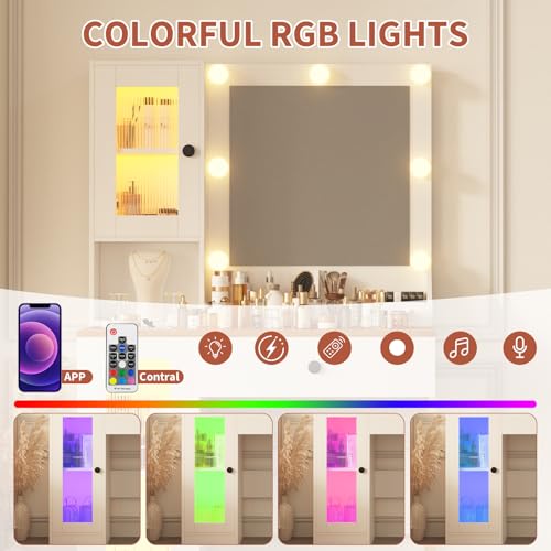 33% Off IDEALHOUSE Makeup Vanity Desk w/ Lights & Charging - Image 4