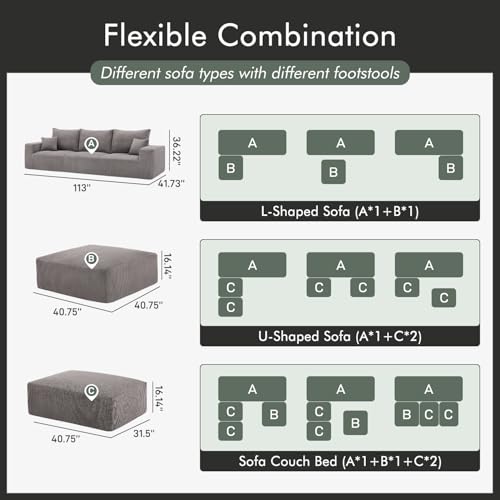 44% Off Gericco 113" Modular Sectional Couch - Image 6