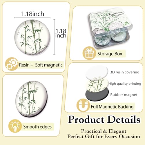 50% Off Bamboo Fridge Magnets – 16 Pcs Decorative Set - Image 3