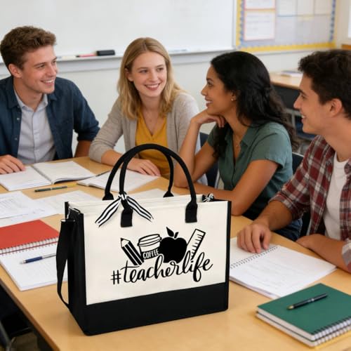 60% Off Teacher Appreciation Canvas Tote Bag - Image 5