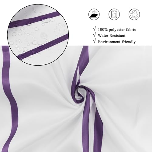 50% Off Purple & White Striped Shower Curtain Set - Image 4
