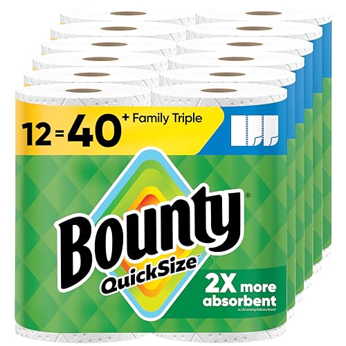 Bounty Paper Towels 12 Family Triple = 40 Regular Rolls - Image 1