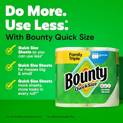 Bounty Paper Towels 12 Family Triple = 40 Regular Rolls - Image 2