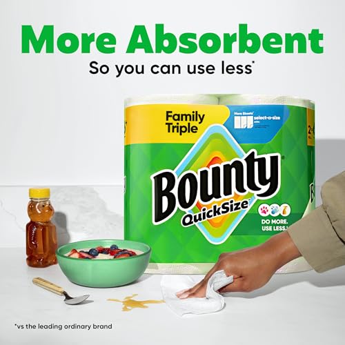 Bounty Paper Towels 12 Family Triple = 40 Regular Rolls - Image 4