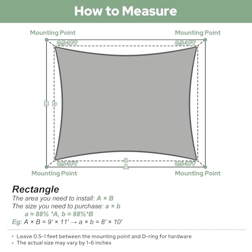 40% Off TasticTotes Rectangle Sun Shade Sail 8x10 - Image 3