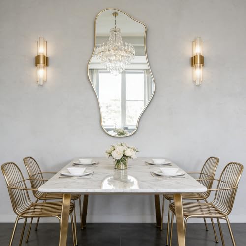 47" Irregular Wall Mirror with Gold Frame – Save 40% - Image 2