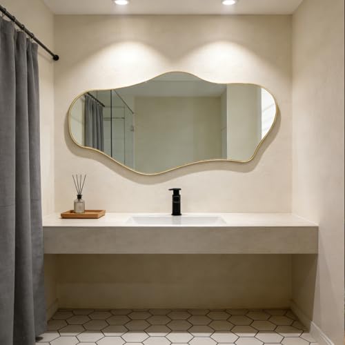 47" Irregular Wall Mirror with Gold Frame – Save 40% - Image 3