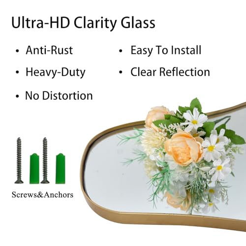 47" Irregular Wall Mirror with Gold Frame – Save 40% - Image 5