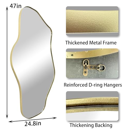 47" Irregular Wall Mirror with Gold Frame – Save 40% - Image 6