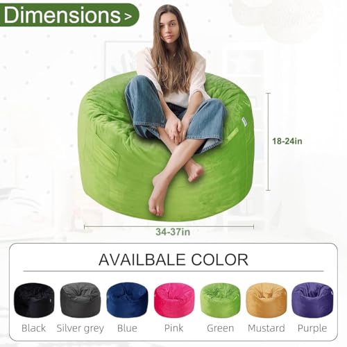 54% Off HABUTWAY 3Ft Velvet Bean Bag Chair with Memory Foam - Image 3
