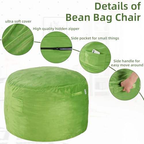 54% Off HABUTWAY 3Ft Velvet Bean Bag Chair with Memory Foam - Image 6