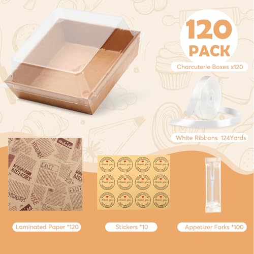 50% Off 120Pcs Charcuterie Boxes with Clear Lids - Image 2