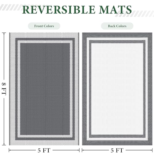 47% Off HappyTrends Outdoor Rug Reversible 5x8 ft - Image 2