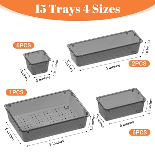 33% Off SpaceHacks 15-Piece Clear Drawer Organizer Set - Image 3