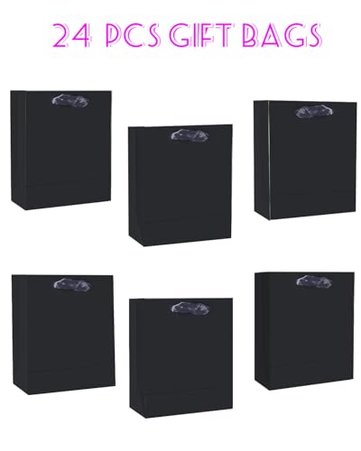 52% Off qiqee 24pcs Black Gift Bags with Tissue Paper - Image 2