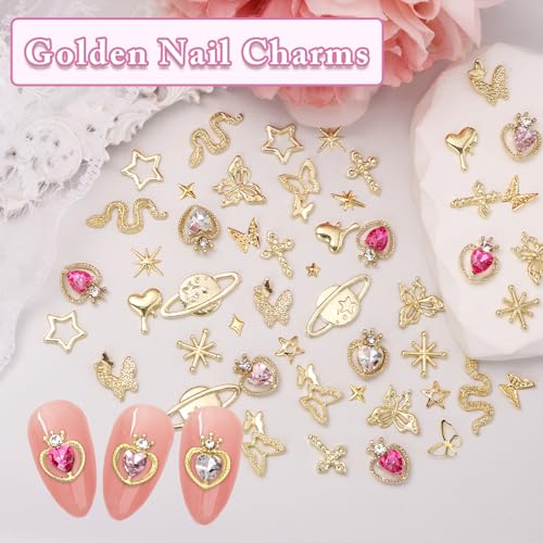 50% Off 300 Pcs Gold Nail Charms Kit for DIY Nail Art - Image 5