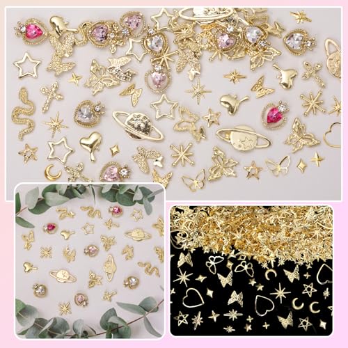 50% Off 300 Pcs Gold Nail Charms Kit for DIY Nail Art - Image 6