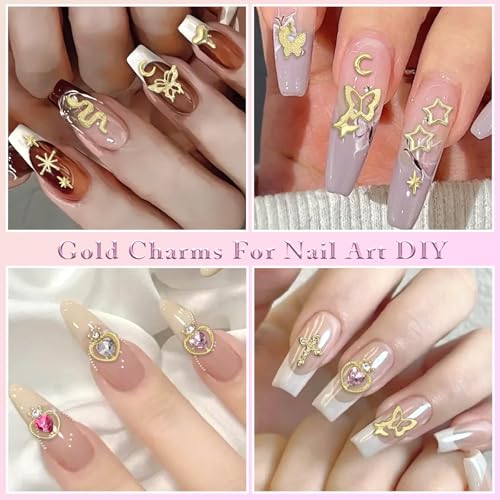 50% Off 300 Pcs Gold Nail Charms Kit for DIY Nail Art - Image 7