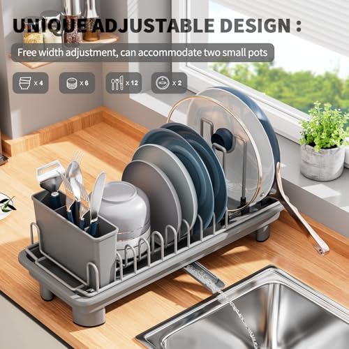 20% Off: SanDream Portable Dish Drying Rack for Small Kitchens - Image 4