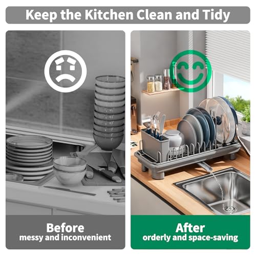 20% Off: SanDream Portable Dish Drying Rack for Small Kitchens - Image 6