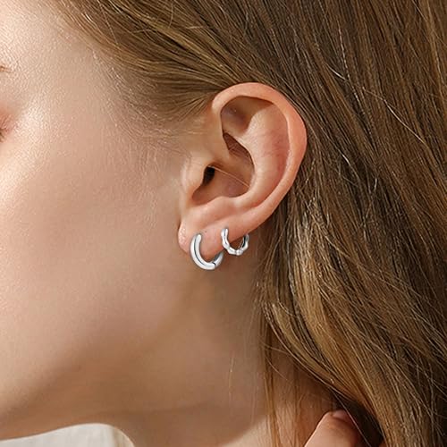 50% Off 6 Pairs Gold Huggie Hoop Earrings for Women - Image 4