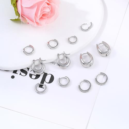 50% Off 6 Pairs Gold Huggie Hoop Earrings for Women - Image 5