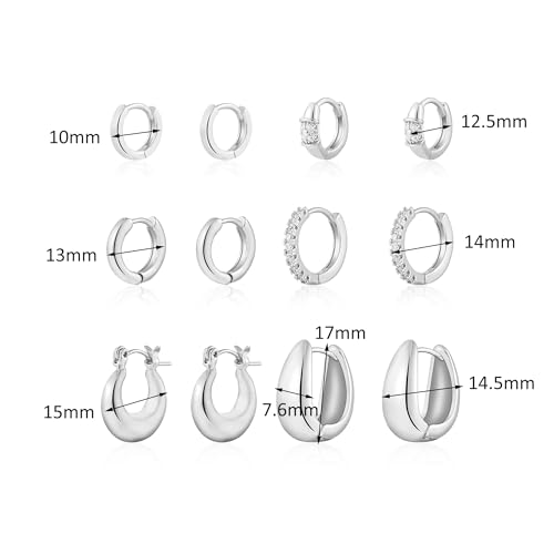 50% Off 6 Pairs Gold Huggie Hoop Earrings for Women - Image 6