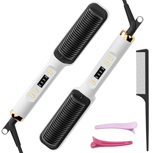 50% Off Hair Straightener Brush with Built-In Comb