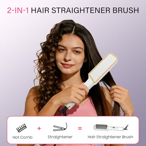 50% Off Hair Straightener Brush with Built-In Comb - Image 2