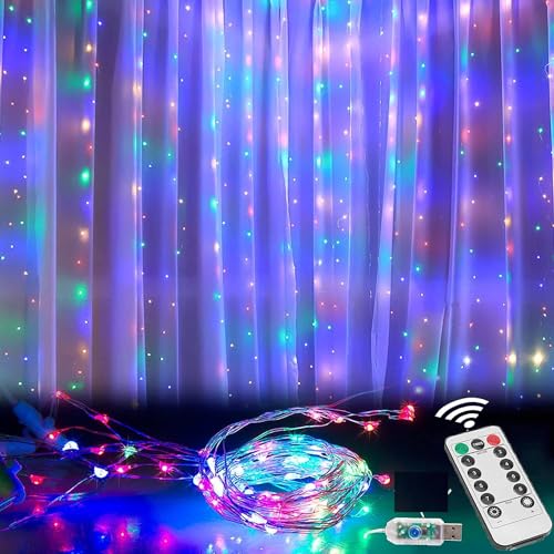 50% Off Honche 300LED Colorful Curtain String Lights
