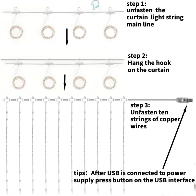 50% Off Honche 300LED Colorful Curtain String Lights - Image 4