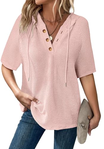 Oversized Waffle Knit Hoodie for Women - $8.99