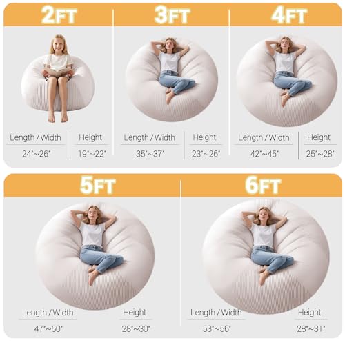 39.99 Homguava 5FT Bean Bag Chair for Adults - Image 2