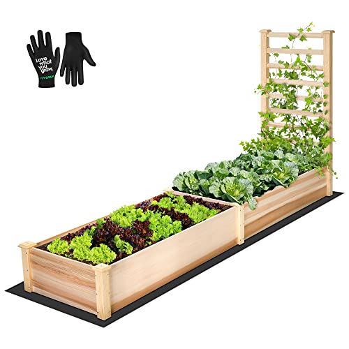 50% Off VIVOSUN Wooden Raised Garden Bed with Trellis - Image 1