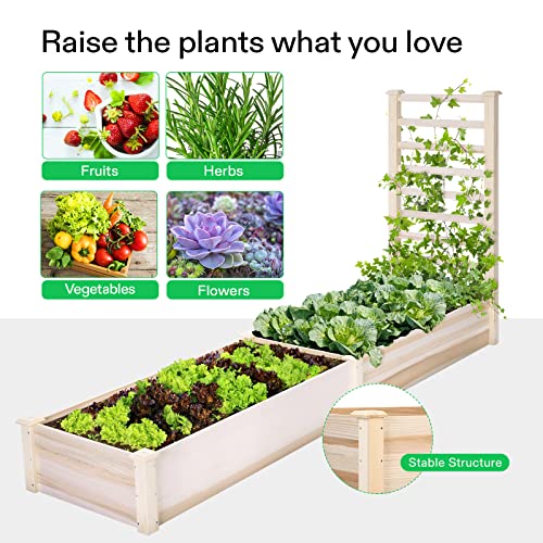 50% Off VIVOSUN Wooden Raised Garden Bed with Trellis - Image 4