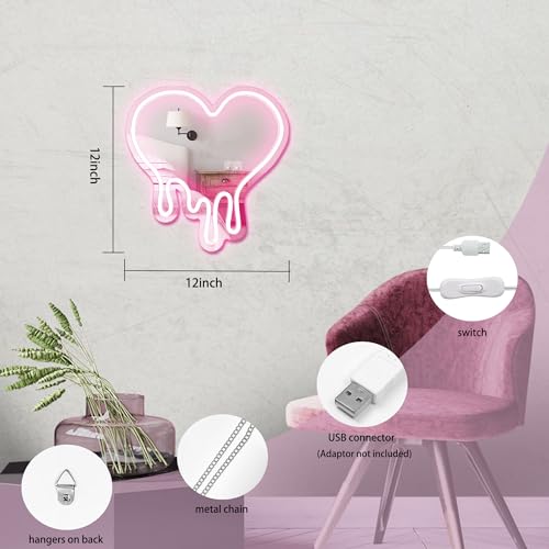10% Off DECANIT Heart Neon Sign Mirrored Decor - Image 2