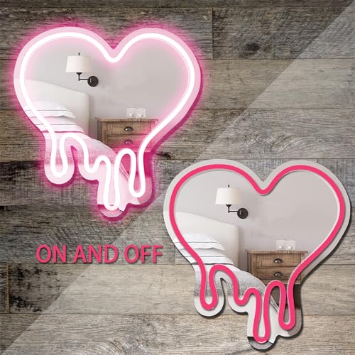 10% Off DECANIT Heart Neon Sign Mirrored Decor - Image 3