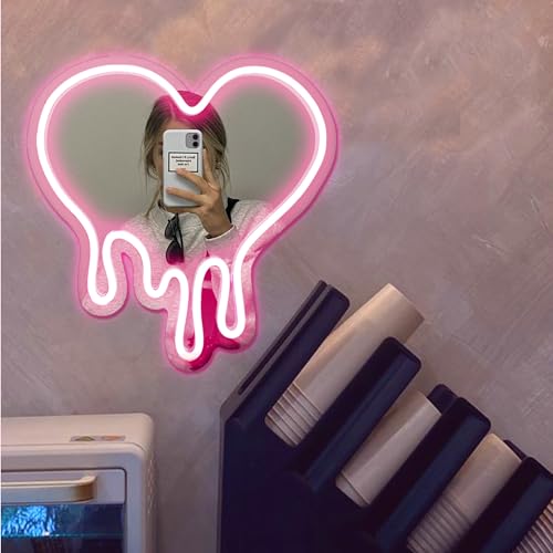 10% Off DECANIT Heart Neon Sign Mirrored Decor - Image 4