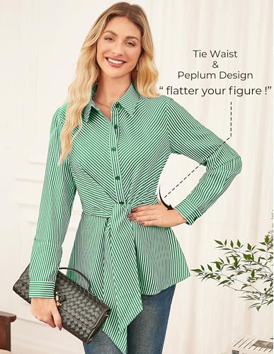 Save 46% on GRACE KARIN Striped Peplum Blouse - Image 4