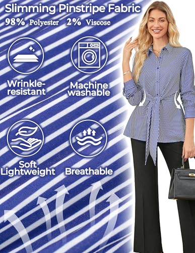 Save 46% on GRACE KARIN Striped Peplum Blouse - Image 5