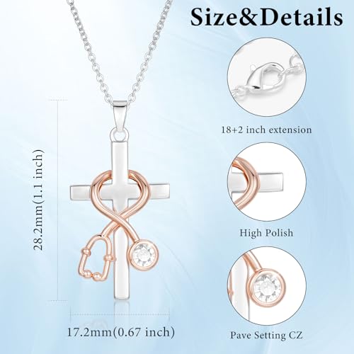 30% Off Nurse Stethoscope Cross Necklace - Image 5