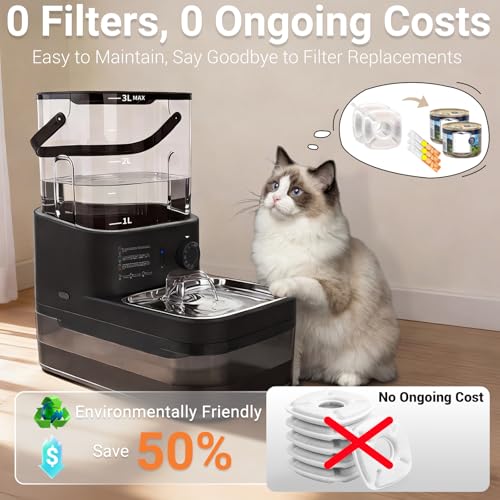 Filterless Cat Fountain with Motion Sensor & 3L Tank - Image 3