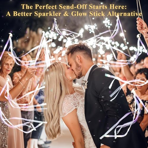 60 LED Light Up Wands for Wedding Send-Offs, Safe Alternative - Image 6