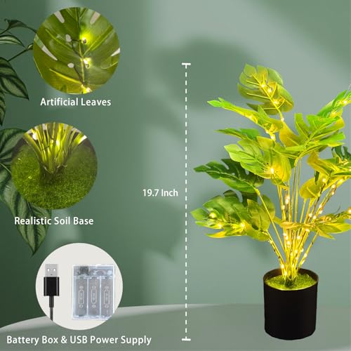 29% Off Lighted Faux Monstera Plant with LED Lights - Image 3