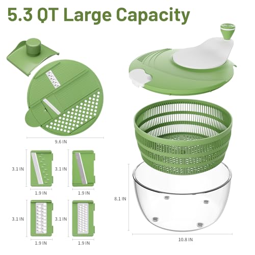 13% Off 5.3 QT Salad Spinner with Blades & Strainer - Image 2